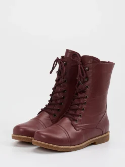 Andrea Conti – Schnürstiefel aus Kalbleder bordeauxrot