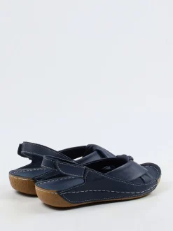 Andrea Conti – Slingback-Sandalen aus Kalbleder Dunkelblau