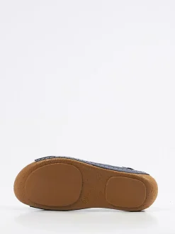 Andrea Conti – Slingback-Sandalen aus Kalbleder Dunkelblau
