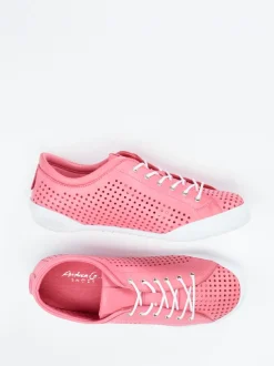 Andrea Conti – Sneaker aus Kalbleder himbeerrosa