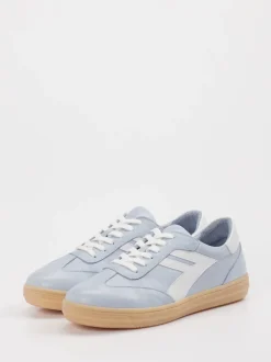 Andrea Conti – Sneaker aus Kalbleder in Hellblau
