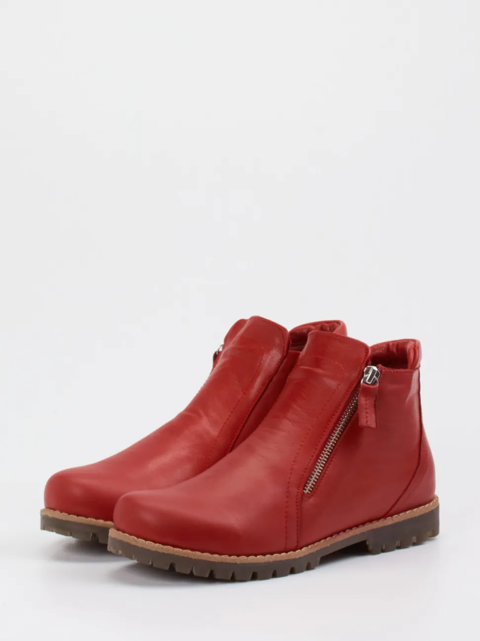 Andrea Conti – Stiefeletten aus Kalbleder tomatenrot