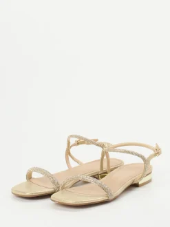 Andrea Puccini – Abendsandale aus Metallicleder gold