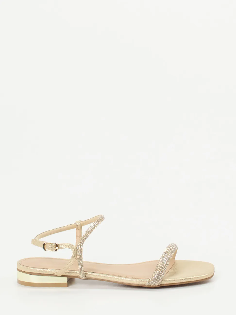 Andrea Puccini – Abendsandale aus Metallicleder gold