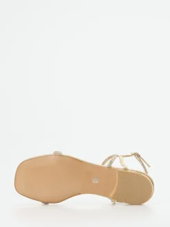 Andrea Puccini – Abendsandale aus Metallicleder gold