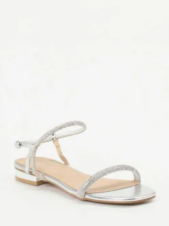 Andrea Puccini – Abendsandalen aus Metallicleder silber