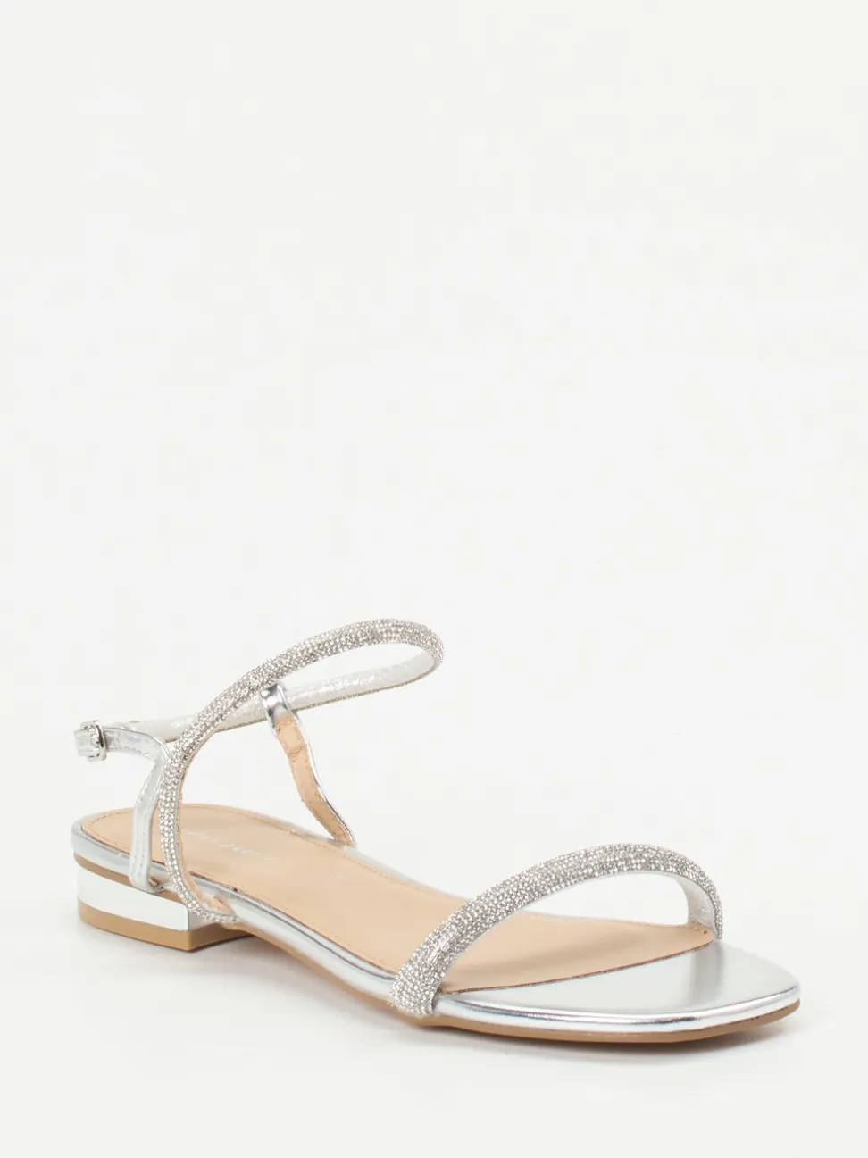Andrea Puccini – Abendsandalen aus Metallicleder silber