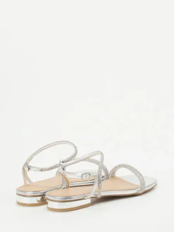 Andrea Puccini – Abendsandalen aus Metallicleder silber
