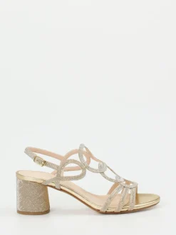 Andrea Puccini – Abendsandale aus Metallic-Gold