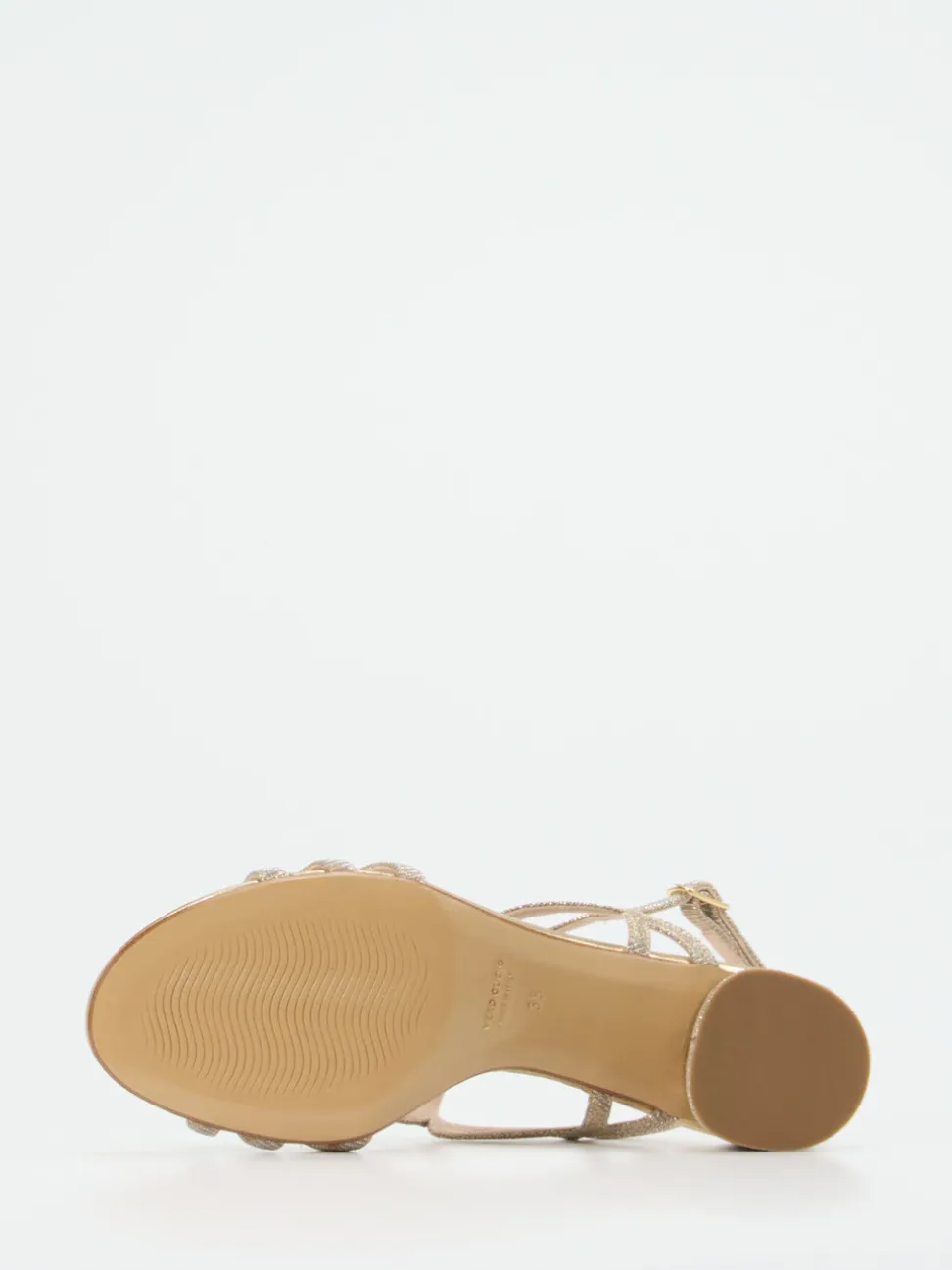 Andrea Puccini – Abendsandale aus Metallic-Gold
