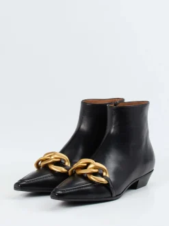 Andrea Puccini – Ankle Boots aus Lammnappaleder Schwarz