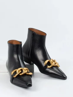 Andrea Puccini – Ankle Boots aus Lammnappaleder Schwarz