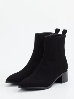 Andrea Puccini – Ankle Boots aus Veloursleder schwarz