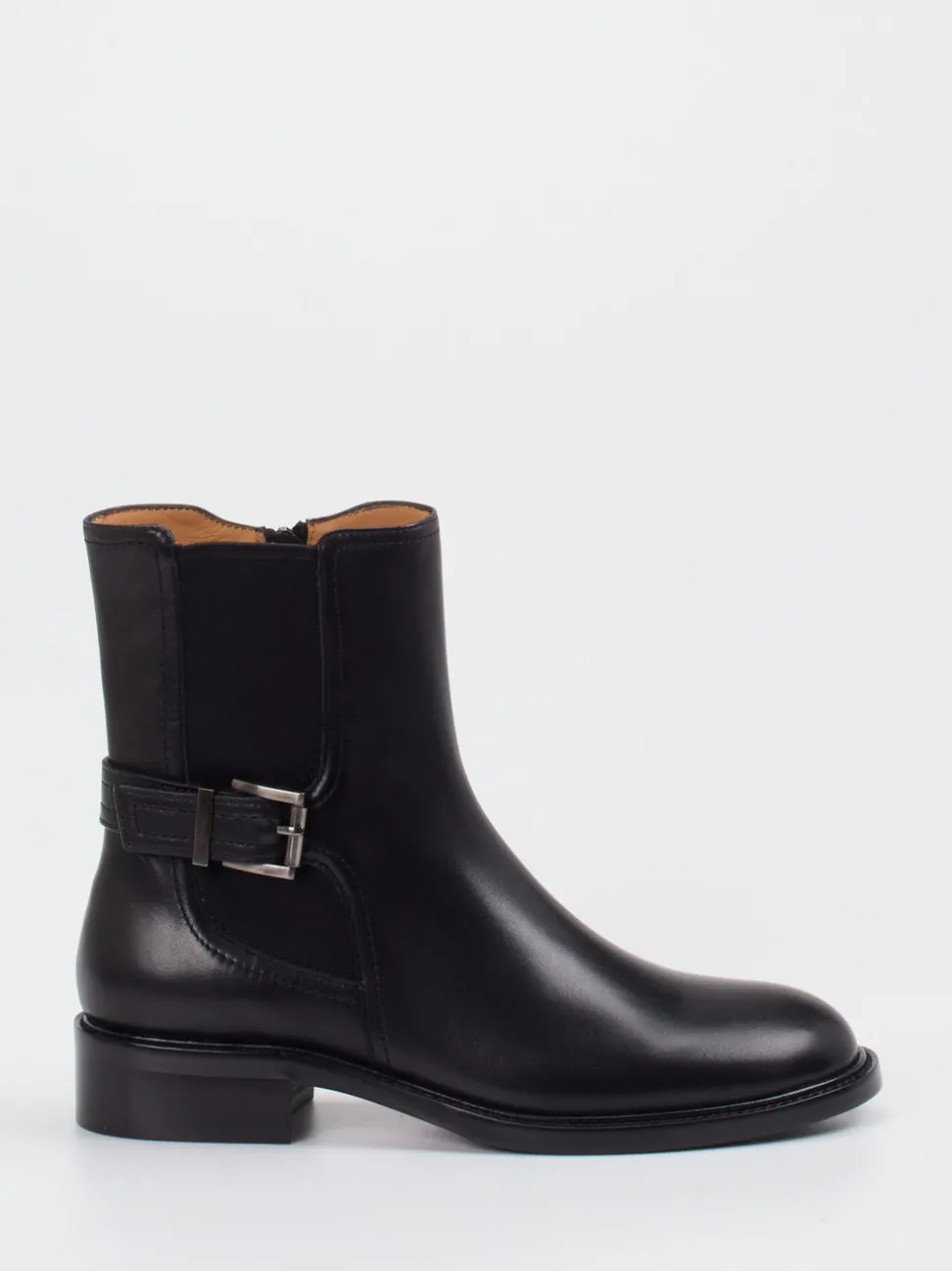 Andrea Puccini – Ankle Boots aus Glattleder Schwarz