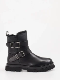 Andrea Puccini – Biker-Stiefelette aus Lammleder Schwarz