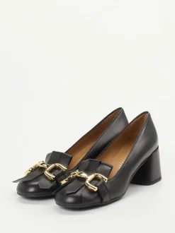 Andrea Puccini – Blockabsatz-Pumps aus Lammleder schwarz