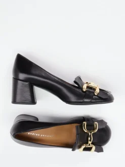 Andrea Puccini – Blockabsatz-Pumps aus Lammleder schwarz