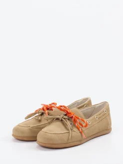 Andrea Puccini – Bootsschuh aus Veloursleder Beige