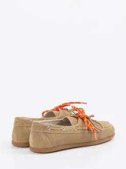 Andrea Puccini – Bootsschuh aus Veloursleder Beige