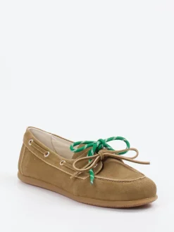 Andrea Puccini – Bootsschuh aus Velours-Lammleder sandbraun
