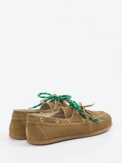 Andrea Puccini – Bootsschuh aus Velours-Lammleder sandbraun
