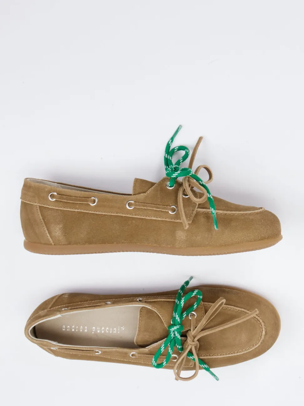 Andrea Puccini – Bootsschuh aus Velours-Lammleder sandbraun