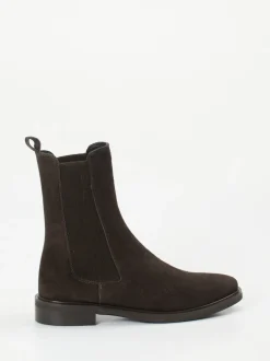 Andrea Puccini – Chelsea Boots aus Veloursleder Dunkelbraun