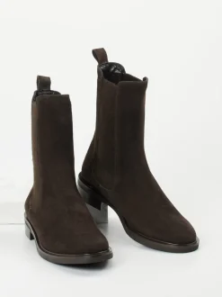 Andrea Puccini – Chelsea Boots aus Veloursleder Dunkelbraun