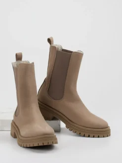 Andrea Puccini – Chelsea Boots aus Nubukleder taupe