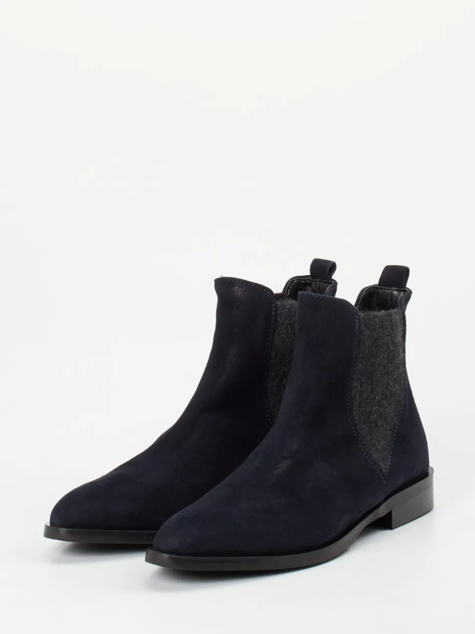 Andrea Puccini – Chelsea Boots aus Veloursleder dunkelblau