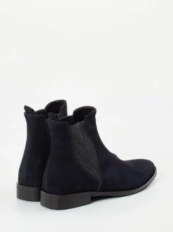 Andrea Puccini – Chelsea Boots aus Veloursleder dunkelblau