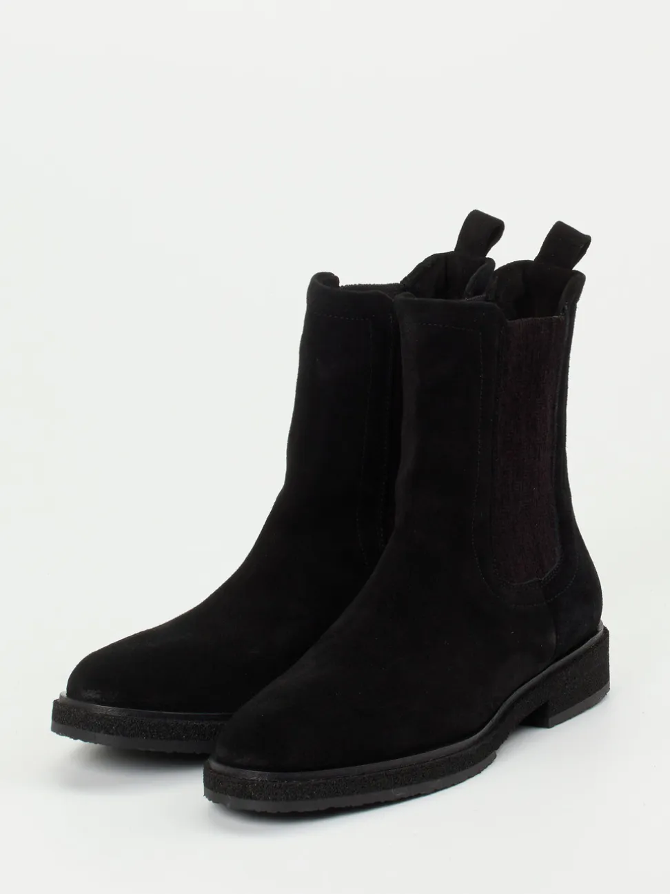 Andrea Puccini – Chelsea Boots aus Veloursleder Schwarz