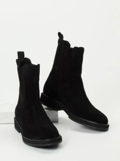 Andrea Puccini – Chelsea Boots aus Veloursleder Schwarz