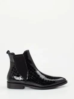 Andrea Puccini – Chelsea Boots aus Lackleder Schwarz