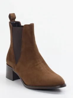 Andrea Puccini – Chelsea-Stiefelette aus Veloursleder Braun
