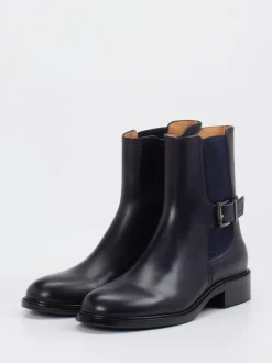 Andrea Puccini – Chelsea-Stiefelette aus Glattleder blau