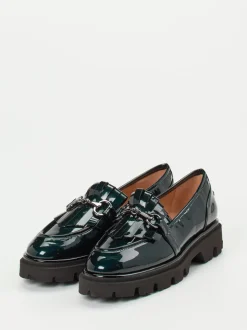 Andrea Puccini – Chunky Loafer aus Lackleder Petrol