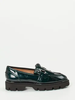 Andrea Puccini – Chunky Loafer aus Lackleder Petrol