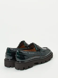 Andrea Puccini – Chunky Loafer aus Lackleder Petrol