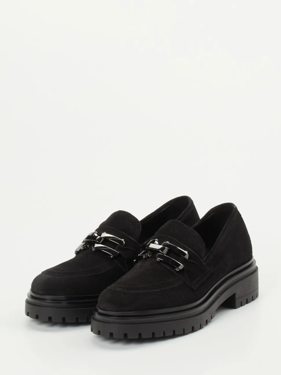 Andrea Puccini – Chunky Loafer aus Veloursleder Schwarz