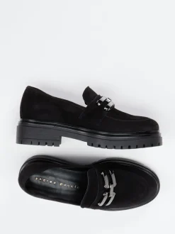 Andrea Puccini – Chunky Loafer aus Veloursleder Schwarz