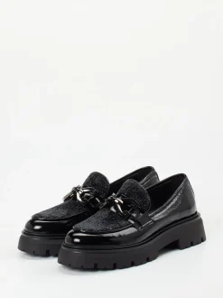 Andrea Puccini – Chunky-Loafer aus Lackleder Schwarz