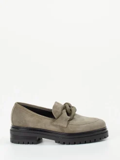 Andrea Puccini – Chunky-Loafer aus Veloursleder steingrau
