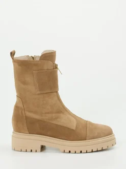 Andrea Puccini – Combat-Stiefeletten aus Veloursleder braun