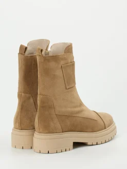 Andrea Puccini – Combat-Stiefeletten aus Veloursleder braun