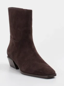 Andrea Puccini – Cowboy-Stiefeletten aus Veloursleder braun