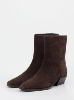 Andrea Puccini – Cowboy-Stiefeletten aus Veloursleder braun