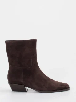 Andrea Puccini – Cowboy-Stiefeletten aus Veloursleder braun