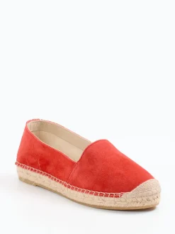 Andrea Puccini – Espadrilles aus Veloursleder Korallrot