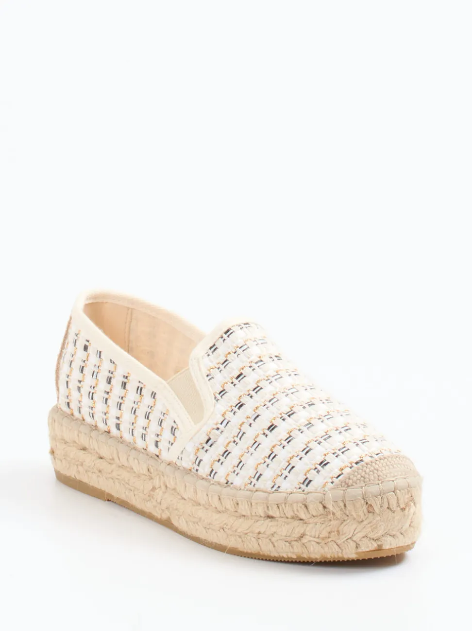 Andrea Puccini – Espadrilles aus Textil mit Juteplateau